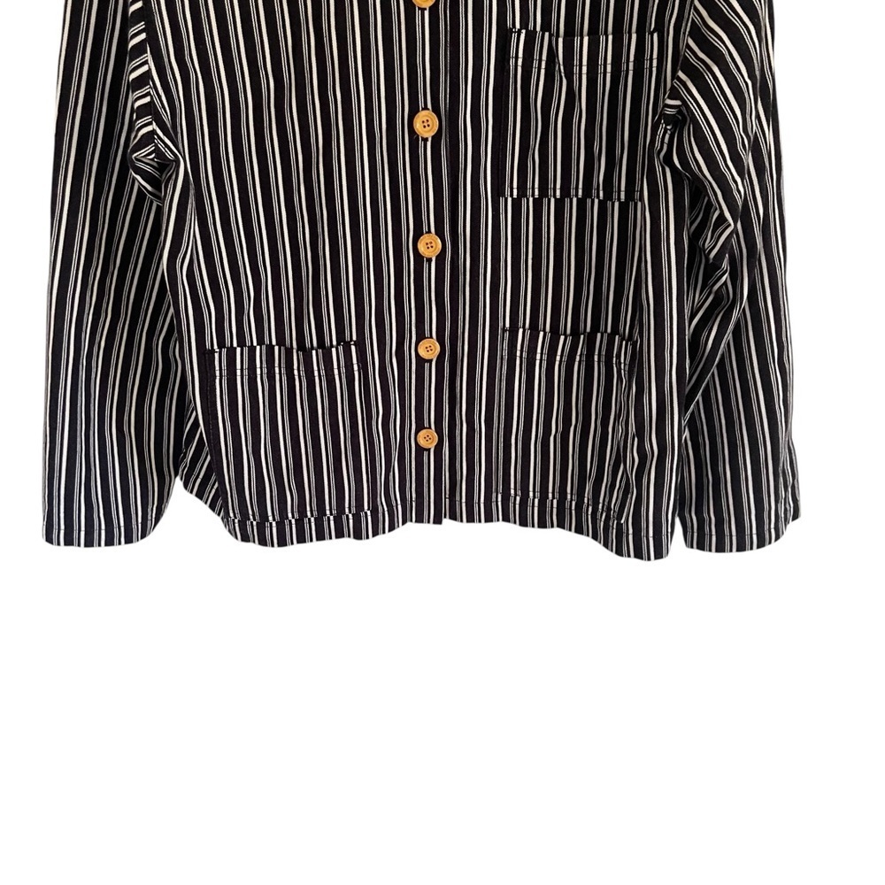 Big Bud Press Black White Striped Work Jacket Unisex S - Picture 4 of 11
